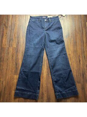 NYDJ Teresa Wide-Leg Trouser Jeans Dark Wash Lift Tuck Technology Size 10 NWT